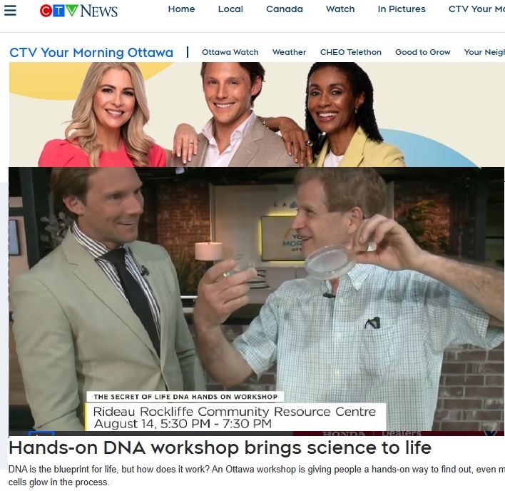 CTV News interview about Ottawa Bio Sci events